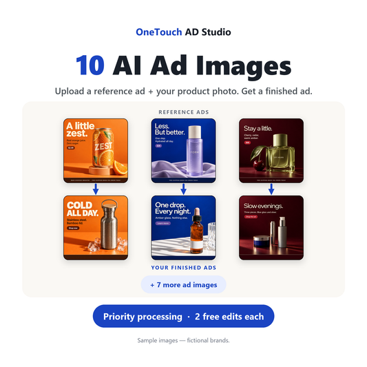 10 AI Ad Images Pack — Priority Processing, Save 42%