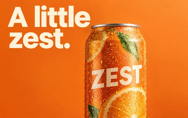 Close-up of the orange soda ad used as the reference