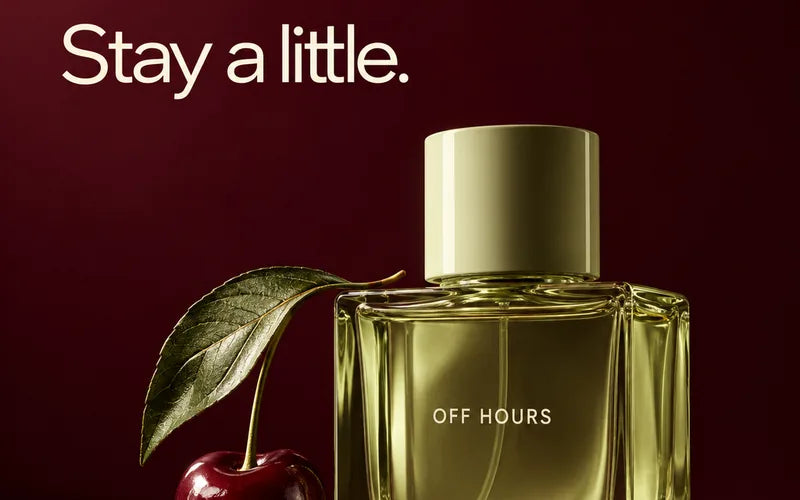 Close-up of the dark perfume ad used as the reference