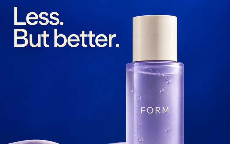 Close-up of the deep blue beauty ad used as the reference